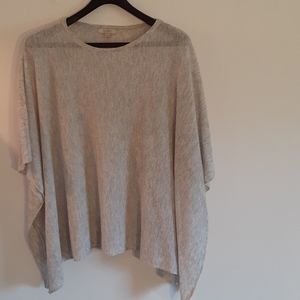 Ann Taylor Loft XS s soft gray poncho sweater top